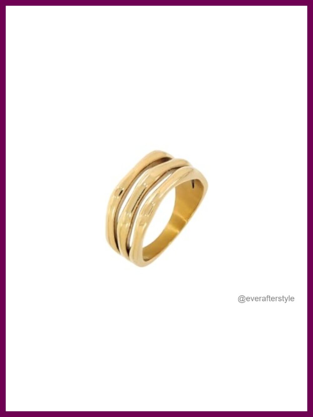 Gold Plated Stacking Waterproof Sweatproof Non Tarnish Ring